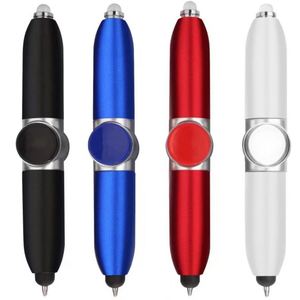 Unique Novelty Mini Wholesale Fidget Spinner Led Multi Function 3 in 1 Plastic Stylus Custom Ball Point Spinning <b>Pen</b> with Light - Product Image 1