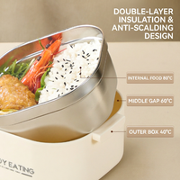 Stapelbare Doppelschichtige Edelstahl-Bento-Box Mikrowellengeeignet Auslaufsicherer Lunchbehälter Mit Verschlussklammern