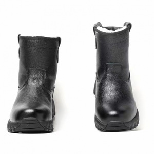 Bottes de neige en cuir pour homme, antidérapantes, à talon bas, chaudes pour l'hiver, pour temps froid - Product Image 1