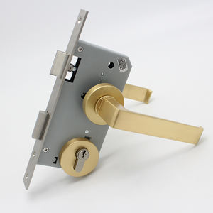 Sécurité à domicile brossé doré solide poignée levier serrure sécurité clé entrée magnétique silencieux mortaise serrure de porte - Product Image 6