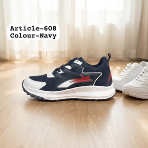Chaussures de sport respirantes en caoutchouc bleu marine, légères, antidérapantes, avec embout en acier pour la sécurité, idéales pour l'intérieur - Product Image 2