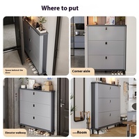 Armoire à chaussures en bois ultra-mince, nouvelle armoire à chaussures étroite et petite pour l'entrée, le couloir, le mur, pour un usage domestique