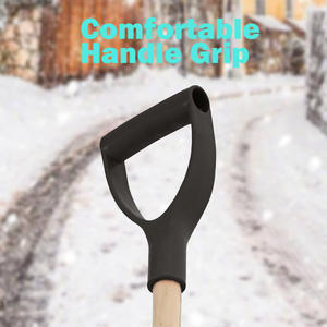 Plástico resistente con mango de metal de madera Hoja de material PP Pala de nieve fuerte Pala de nieve para entrada - Product Image 3