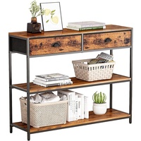Table d'appoint multicouche de haute qualité Présentoir d'entrée Table console rétro avec 2 tiroirs de rangement en tissu
