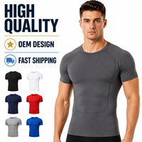 T-shirt de sport slim fit pour homme, tissu léger de haute qualité, séchage rapide, respirant, design OEM personnalisé, t-shirts de course et d'entraînement