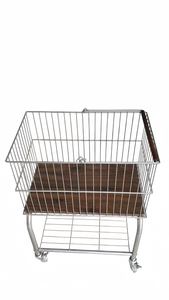 <span class=keywords><strong>Carrello</strong></span> Portapalle da Tennis a Due Livelli <span class=keywords><strong>con</strong></span> <span class=keywords><strong>Ruote</strong></span>, Multifunzionale e Portatile, Capacità 200 Palline, in Gomma, Legno Massello e Carbonio - Product Image 3
