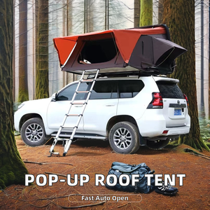 Tenda sul tetto a triangolo Pop-Up leggera in ABS facile installazione per auto da campeggio all'aperto in tessuto Oxford con palo in alluminio - Product Image 2