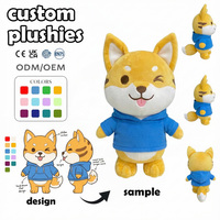 Porte-clés en peluche personnalisé de haute qualité, Shiba Inu en sweat-shirt, produit dérivé d'événements sportifs, vente en gros