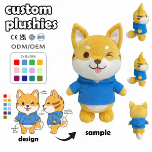 Custom Plush Toys Doll High Quality Highly Reductive <strong>Hoodie</strong>-wearing Shiba Inu Baseball Event Merchandise Plushie Keychain Bulk - Product Image 1