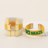 Pulseras de Tela con Bordado de la Copa Mundial de Fútbol 2026 Brasil, Brazaletes para Regalos de Recuerdo de la Copa Mundial de Fútbol