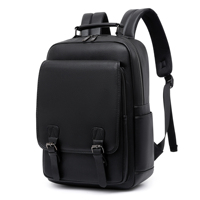 Mochila de Viaje para Portátil, de Cuero PU Premium, Impermeable, Resistente, Transpirable, con Cierre, Ligera, de Gran Capacidad, Acolchada, para Oficina