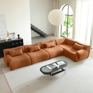 Gran oferta de sofás de terciopelo holandés L, muebles para el hogar, sofás de tela seccionales rectangulares de tres asientos, sala de estar barata - Product Image 5