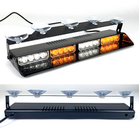 Luz de señal de tráfico estroboscópica Interior de coche de calidad Superior 16 LED Dash parabrisas lámpara de advertencia Led con soporte y ventosa