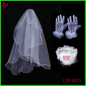 Ensemble de gants de mariée avec jarretière « Bride To Be » LPP4033, accessoires pour fête de mariage - Product Image 1