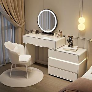 Sıcak Fırsat Şifonyer Makyaj Masası Modern Ahşap Makyaj Aynalı Yatak Odası Mobilyası Depolama Alanlı Uzatılabilir - Product Image 5