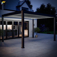 Outdoor-Projekt Gartenbau Aluminium-Pavillon Motorisiertes Dach Pergola Carport Mit LED-Beleuchtung