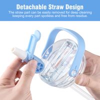 Gobelet à eau personnalisé de 450 ml avec poignée et paille, tasse réutilisable, OEM ODM, vente en gros
