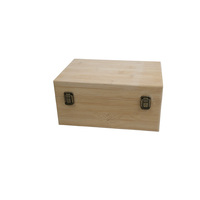 Boîte de rangement en bois multi-compartiments avec couvercle à charnière et loquet métallique, organisateur pour sachets de thé et de café