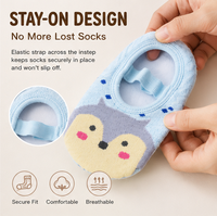 Chaussettes antidérapantes personnalisées pour bébés, chaussettes à motif de dessin animé pour enfants, chaussettes antidérapantes pour tout-petits, chaussettes en coton doux antidérapantes OEM ODM