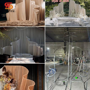 ฉากหลังผ้าโค้งรูปตัว S แบบเรียบหรู ปรับแต่งได้ สำหรับตกแต่งงานปาร์ตี้ พิธีต่างๆ งานเลี้ยงต้อนรับ และตกแต่งพื้นหลังเวที - Product Image 5