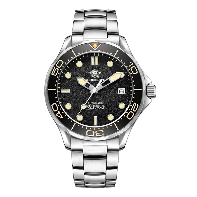 ADDIESDIVE Retro Diver Men Wrist Watch Japan NH35 Automatic 20BAR Waterproof Sapphire Crystal Luminous Stainless Steel Watch