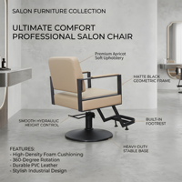 Fauteuil de Salon Démontable Moderne, Chaise de Barbier Hydraulique Personnalisable à Emballage Compact pour Coiffure et Spa