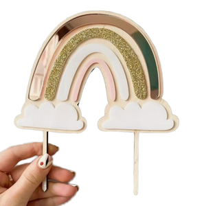 Decoración <span class=keywords><strong>de</strong></span> Pastel Reutilizable y Ecológica con Diseño <span class=keywords><strong>de</strong></span> Arcoíris y <span class=keywords><strong>Nubes</strong></span> para Fiestas <span class=keywords><strong>de</strong></span> Cumpleaños Infantiles - Product Image 1