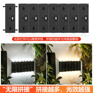Lampe solaire murale Xinyao à double tête, éclairage haut et bas, étanche, pour extérieur, cour et jardin - Product Image 3