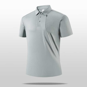 Polo de Nylon para Hombre, Azul Oscuro, Verano, Tejido Fino, Manga Corta, Ropa de Trabajo, Casual de Negocios - Product Image 5