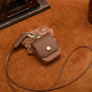 <strong>Crazy</strong> Horse Genuine Leather Case for Apple AirPods Pro Vintage Style Open Closure Wireless <strong>Earphone</strong> Cover - Product Image 3