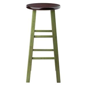 Tabouret de bar contemporain en bois Db Ivy de 29 pouces avec fonction pivotante, couleur noyer vert, pour bar à domicile, hôtel, club ou ferme - Product Image 5