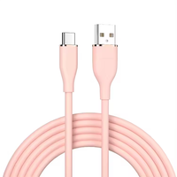 Kabel USB 66W untuk iPhone, Kabel Data USB Type-C 66W Pengisian Cepat untuk Smartphone, Kabel Type C Silikon Cair 66W