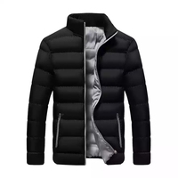 Manteau de mode homme hiver en gros à manches longues col montant garder au chaud simple couleur unie veste en coton pour hommes vêtements
