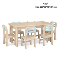 Ensemble d'angle de mobilier de maternelle en bois de frêne avec armoire, table de formation, chaise et cloison