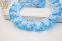 Bordure en dentelle plissée en satin de polyester de 1 pouce (2,5 cm) pour la couture de vêtements de poupées Blythe, artisanat DIY, décoration