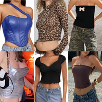 Venta al por mayor de fábrica: Pacas de ropa nueva de marca para mujer, vestidos, tops y camisetas.