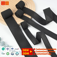 Vente en gros d'usine OEM ODM Bande élastique noire de 5 cm de large en polyester, bande élastique personnalisée avec logo, rouleau de sangle élastique