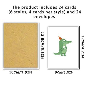 Cartes de vœux d'<span class=keywords><strong>anniversaire</strong></span> sur le thème des animaux mignons, cartes d'<span class=keywords><strong>anniversaire</strong></span> personnalisées pour femmes avec enveloppes, cartes de fête festives - Product Image 3
