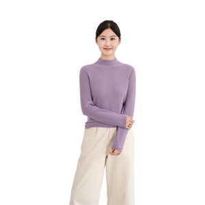 Hot Selling Basic Half Hoge Kraag 100% Wol Gebreide Dames Pullover Losse Onderkant Trui Herfst Winter Nieuwe Effen Kleur Trui - Product Image 6