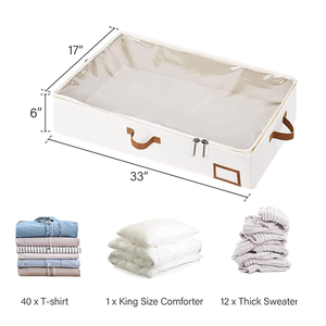 의류 및 침구용 침대 밑으로 쉽게 접을 수 있는 대용량 투명 접이식 나일론 보관 용기 - Product Image 2