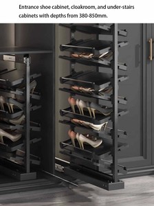Scarpiera Pieghevole in Alluminio Super Factory Furniture per Soggiorno e Organizzazione Domestica con Doppio Ammortizzatore Scorrevole - Product Image 4