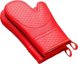 Customized Logo <b>Waterproof</b> <b>Silicone</b> Oven Mitts Non-Slip Cooking and Baking Kitchen Gloves - Product Image 1