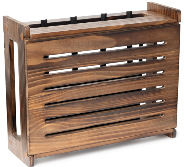 Modern Bamboo Painted WiFi Router Storage Box Wall Mountable Decorative Modem Shelf Hider Cover