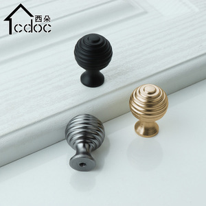Tcdoc Furniture Handle <b>Knob</b> Aluminum Alloy Round Cabinet Drawer Door Minimalist Durable - Product Image 4