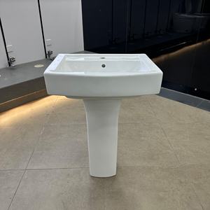 Lavabo de cerámica moderno de un solo orificio para apartamentos pequeños Columna de lavado de cara Tipo dividido para exportación Comercio exterior - Product Image 6