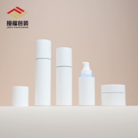 Flacon cosmétique droit en ABS écologique, moulé par injection, double couche givré, blanc, 100 ml, 80 ml, 50 ml, 50 g, stock d'usine