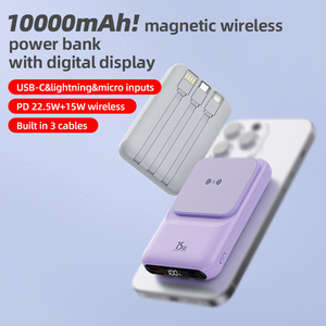 PD 22.5W Portable Power Station Power Bank 10000mAh With Built in Cable Magnetic Wireless <b>Charge</b> Power Bank for Phone - Product Image 2
