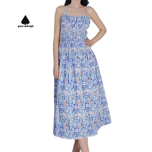 Custom <strong>Dress</strong> Manufacturer <strong>Peasant</strong> Emerald Sage Green Summer Gypsy <strong>Dresses</strong> Elegant Hand Smocked Floral Beach Maxi <strong>Dress</strong> - Product Image 4