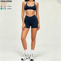 Ensemble de vêtements de fitness et de sport élégant pour femmes, comprenant un débardeur dos nu à licou, idéal pour le yoga et le Pilates, en tissu ultra doux, vente en gros, faible MOQ