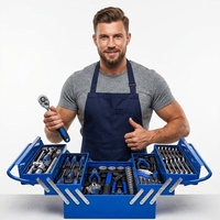 Jeu de douilles à main GoodKing 85 pièces en acier CRV, coffret rigide, outils automobiles pour la réparation de voitures